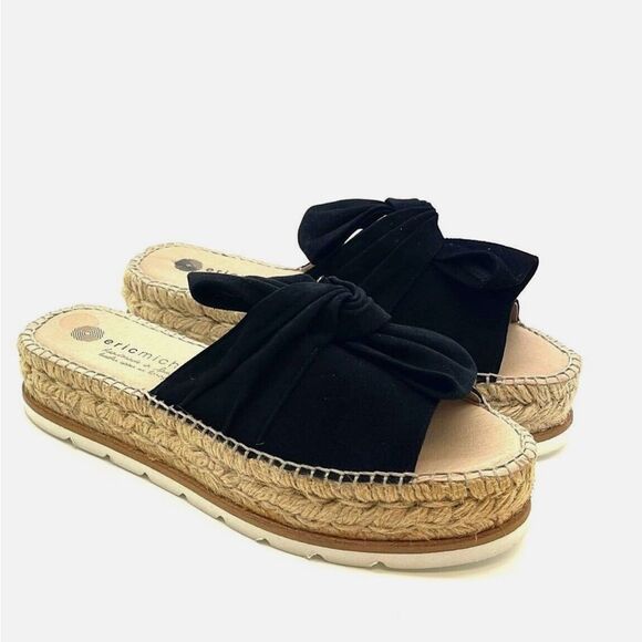 Eric Michael Shoes - Eric Michael suede leather platform slides